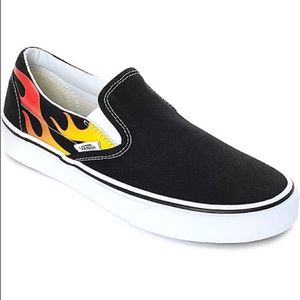 flame slip on vans journeys